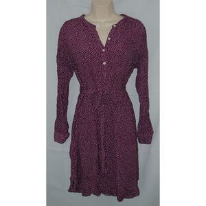 GAP Purple Polka Dot Sz Medium Maternity Knee Length Pullover Dress Pockets